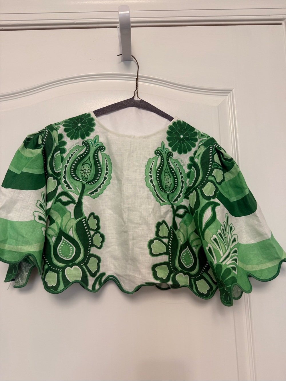 NWT Farm Rio Color Festival Green Blouse Size XS - Picture 6 of 8